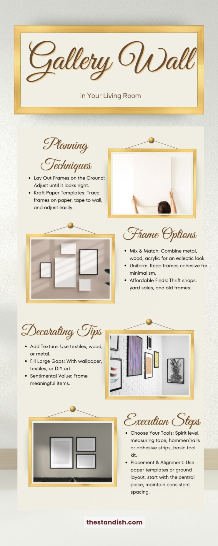 How to Build a Gallery Wall in Your Living Room Infographic
