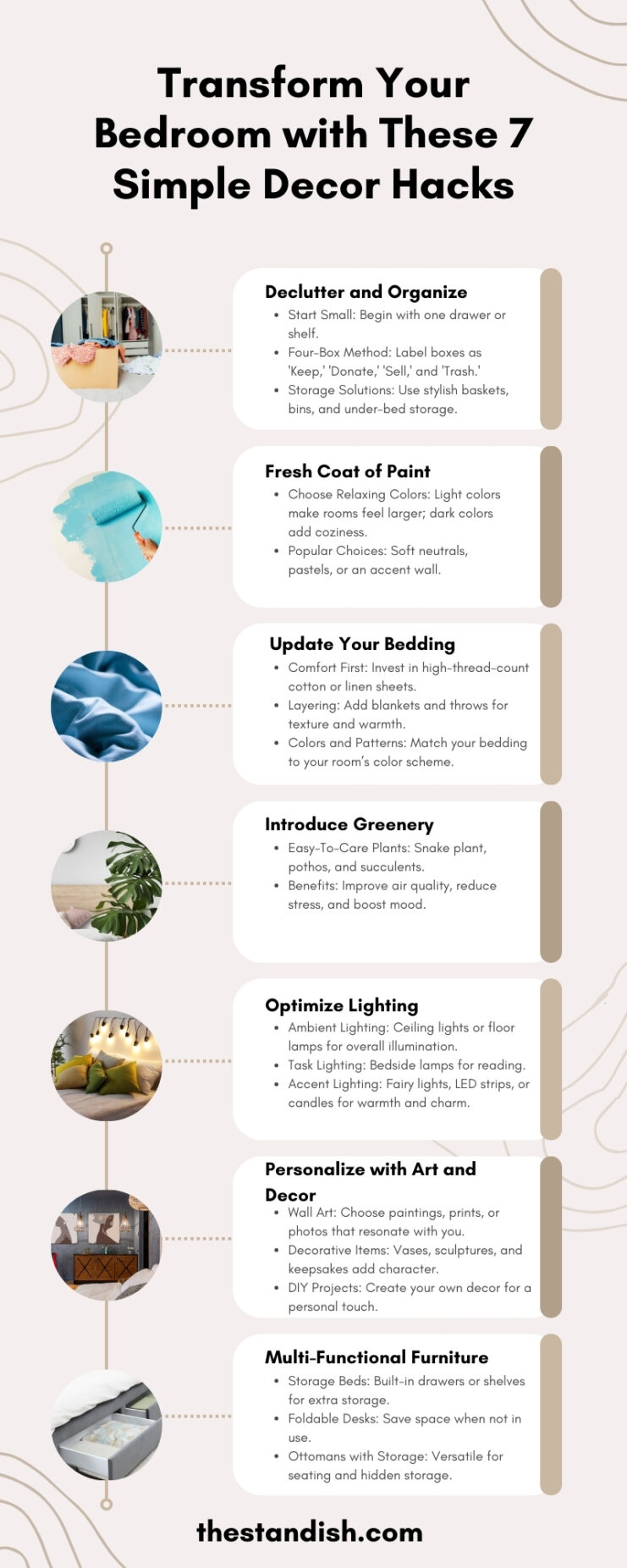 Transform Your Bedroom with 7 Simple Decor Hacks Infographic